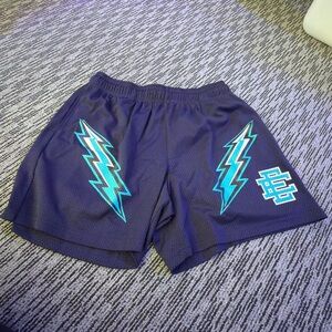 Eric Emanuel Navy Shorts with Teal Lightning Size XL worn